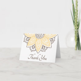 Gult Solros Mandala | Anpassningsbar Tack Kort
