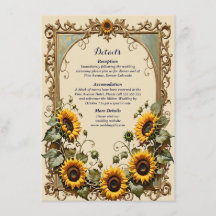 Gult solros med ram bröllop