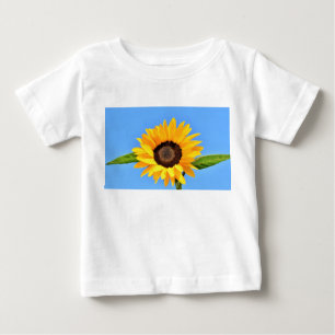 Gult Solros mot Sol på Blå himmel - Sommar T Shirt