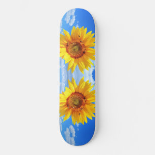 Gult Solros och bin Blå himmel - sommardagen Mini Skateboard Bräda 18,5 Cm