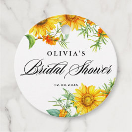 Gult Solros och Sea Buckthorn Möhippa Gåvor Etiketter