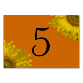 Gult Solros på Bordsnummer för Orange