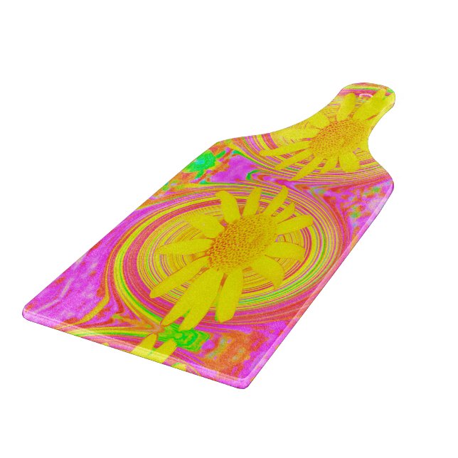 Gult Solros på en Psychedelic Swirl (Hörn)