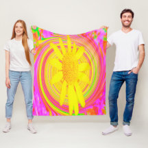 Gult Solros på en Psychedelic Swirl