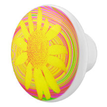 Gult Solros på en Psychedelic Swirl