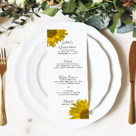 Gult Solros Quinceañera Menu Meny