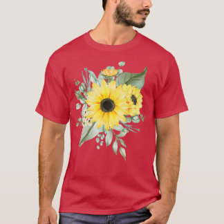 gult solros sol blommor livmodergif t shirt