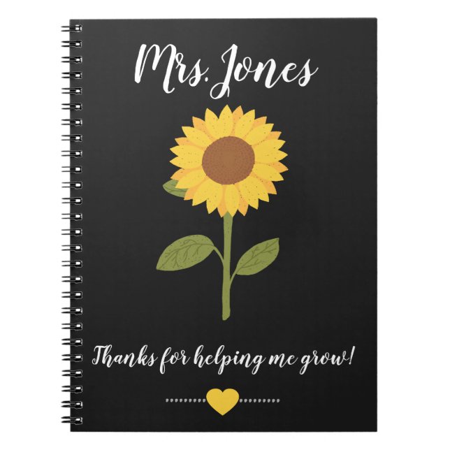 Gult solros som hjälper mig att växa anteckningsbok (Framsidan)