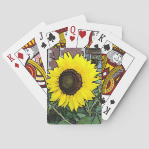 Gult Solros Spel Kort
