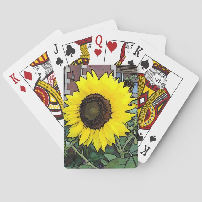 Gult Solros Spel Kort (Baksidan)
