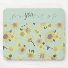 Gult Solrosblått är ditt Blommönster Musmatta