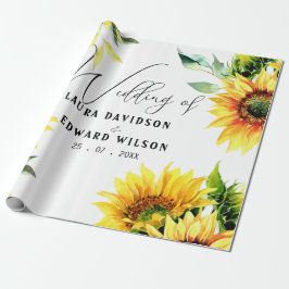 Gult Solrosblomma blommigt vibrant vår bouquet Presentpapper