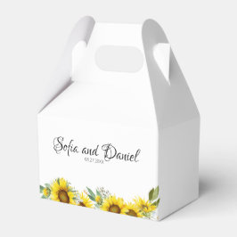 Gult solrosblomma bröllop presentaskar