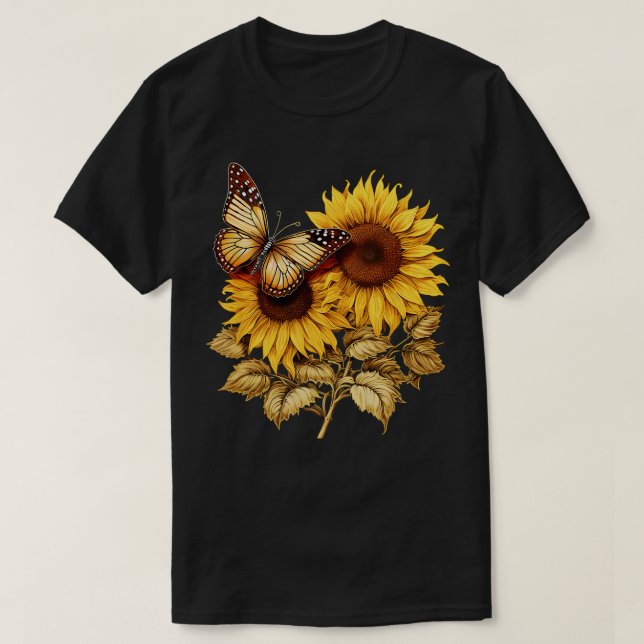 Gult Solrosblommans vattenfärg Flower för Älskare  T Shirt (Design framsida)