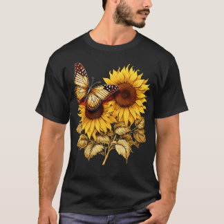 Gult Solrosblommans vattenfärg Flower för Älskare  T Shirt