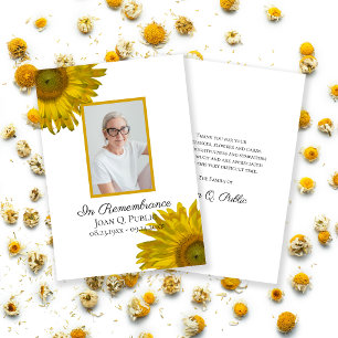 Gult Solrosblommor Blommar Funeral Sympathy Tack Kort