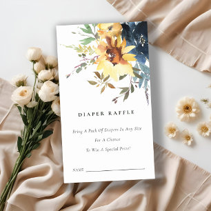 Gult Solrosblommor Blommigt Förblöda Raffle Baby S Tilläggskort