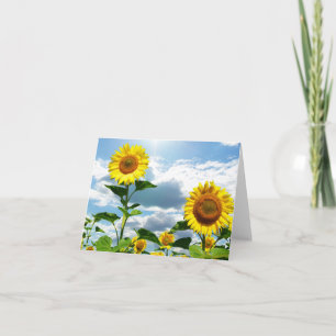 Gult Solrosblommor... Du tänker, Kärlek Tack Kort