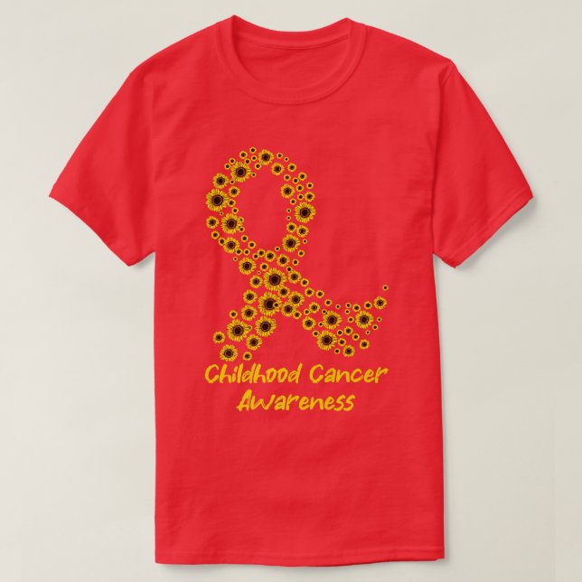 Gult Solrosbonit - medvetenhet om cancer hos barn T Shirt (Design framsida)
