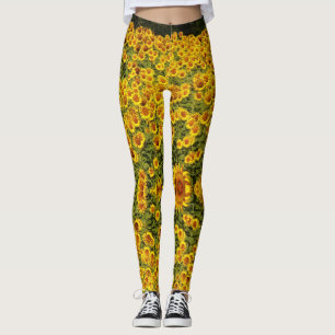 Gult Solrosdesign Yoga Byxor