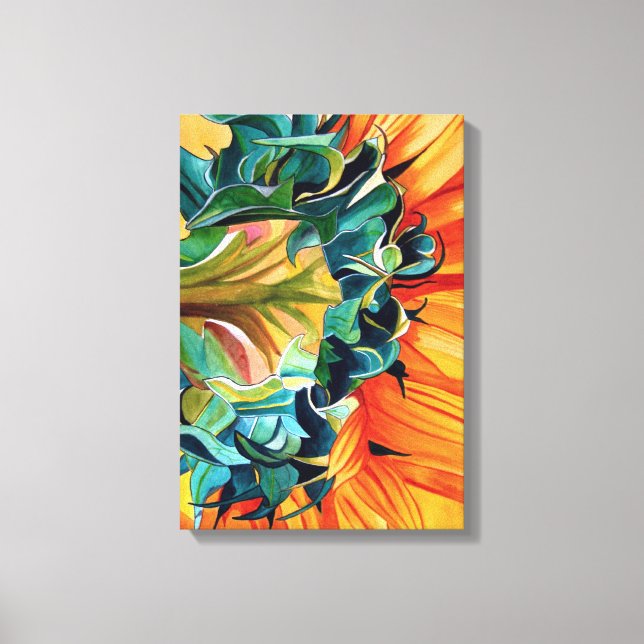 Gult Solrosfärgsoriginalfärgning Canvastryck (Framsida)