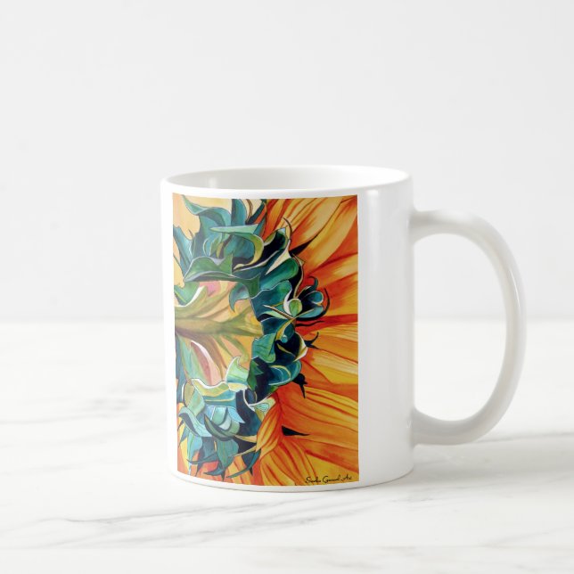 Gult Solrosfärgsoriginalfärgning Kaffemugg (Höger)