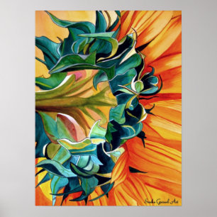 Gult Solrosfärgsoriginalfärgning Poster