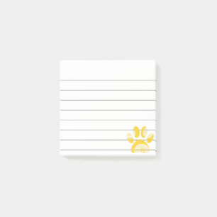 Gult Solrosfärs Hund Paw Skriv ut 3 x 3 Post-it Block