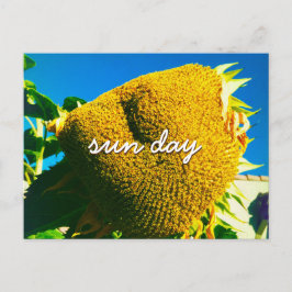 Gult Solrosfoto Sol Day-citattecken Vykort