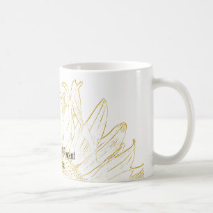 Gult Solrosgrafi Bröllop Kaffemugg
