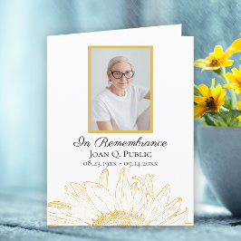 Gult Solrosgrafik Funeral Memorial Sympathy Tack Kort