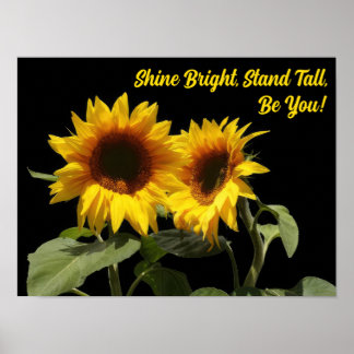 Gult Solrosinspiration Poster