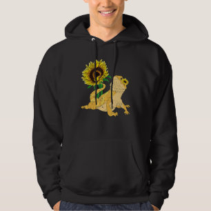 Gult Solrosolja Reptile Animal Lizard Pet Bearted Hoodie