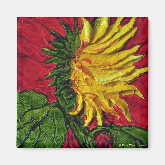 Gult Solrosoljetorn Magnet (Framsidan)