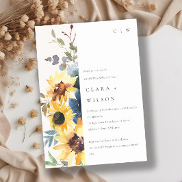 Gult Solrossolrosskugga för Blommigt av rustik Pa Inbjudningar