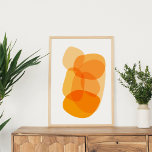 Gult Solskensformade former Abstrakt Art Design Poster<br><div class="desc">Modern abstrakt konsdesign med coola organiska former som ritas i ombliga skuggor av gyllene soliga gulter.</div>