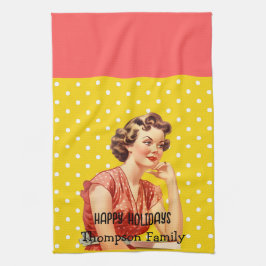 Gult som är färglös med Glad helg Kökshandduk