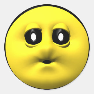 Gult som blåser en kyss runt klistermärke