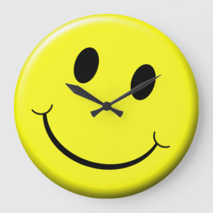 Gult som leker Ansikte Emoji-Lycklig Ansikte Stor Klocka