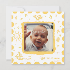 Gult Songbird Birth Notification Meddelande