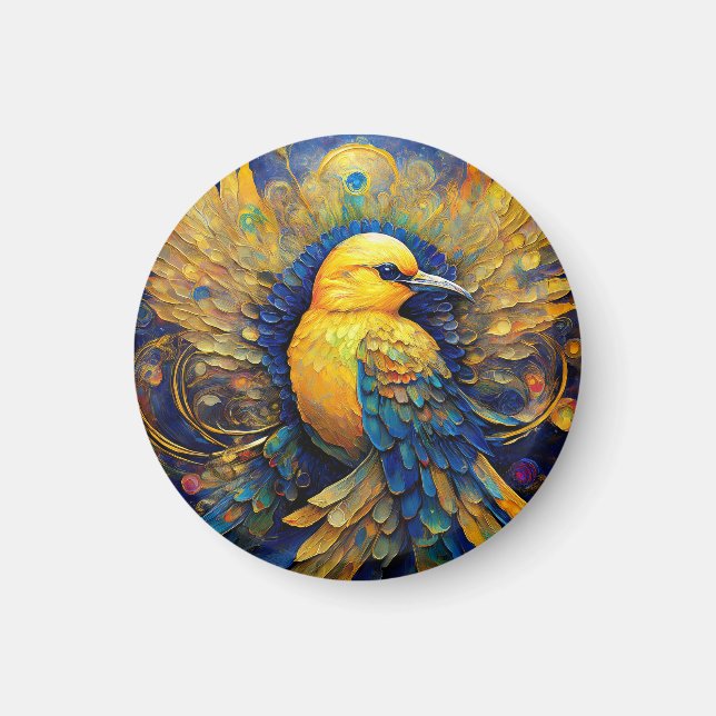 Gult Songbird Drawstring-ryggsäck Magnet (Framsidan)