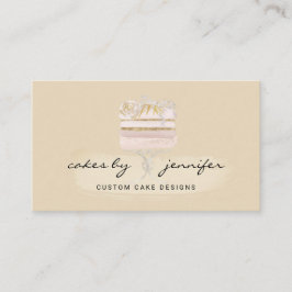 Gult specialkonditorikaka, bakverk visitkort