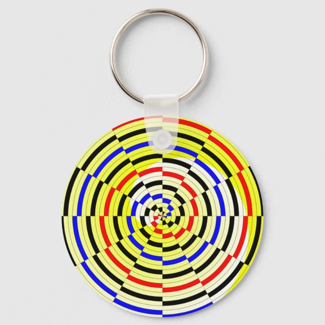 Gult Spiral av Kenneth Yoncich Nyckelring (Framsida)