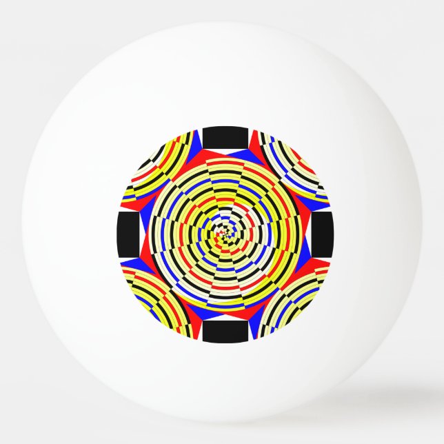 Gult Spiral av Kenneth Yoncich Pingisboll (Framsidan)