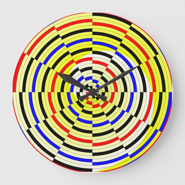 Gult Spiral av Kenneth Yoncich Stor Klocka (Framsida)