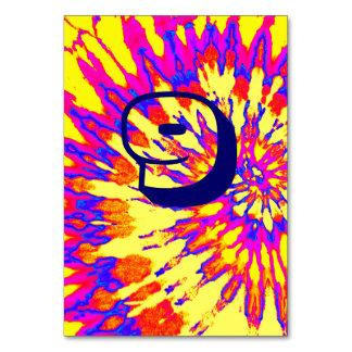 Gult Spiral Tie Dye Bröllop Bord Nine Bordsnummer