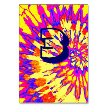 Gult Spiral Tie Dye Bröllop Bord Tre