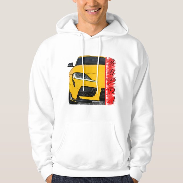gult sportbil hoodie (Framsida)