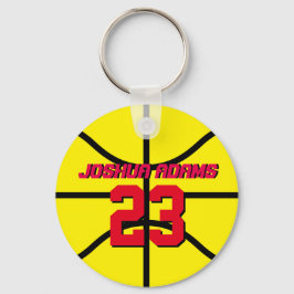 Gult Sports Team Idrottsmans Basketball Keychain Nyckelring