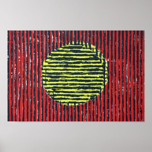 Gult Spot modern, abstrakt, konst poster (Framsidan)